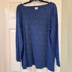 Chico's Blue and Black Knit Top